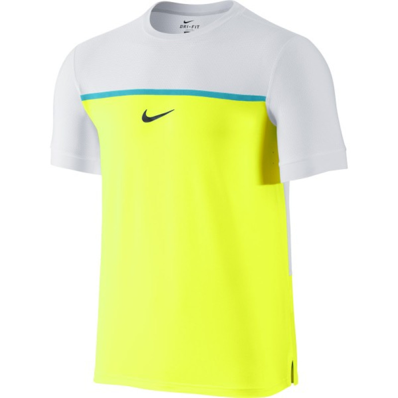 Camiseta Nike Premier RAFA Crew - Volt - Planeta Tenis