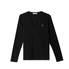 Camiseta Lacoste ML Fem - Preta