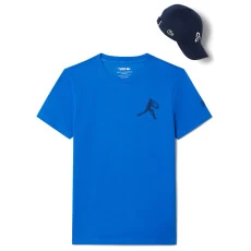 Kit Camiseta e Bone Lacoste Novak Djokovic - Azul/Mar