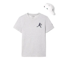 Kit Camiseta e Bone Lacoste Novak Djokovic - Cinza/Bco