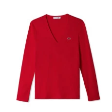 Camiseta Lacoste ML Fem - Verm