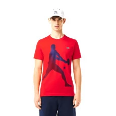 Kit Camiseta e Bone Lacoste Novak Djokovic - Vermelho/Bco