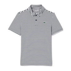 Polo Lacoste Regular Fit Listras - Bco/Mar